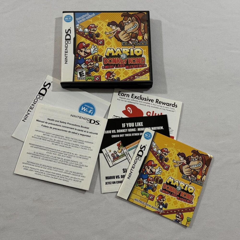 Nintendo DS Mario vs. Donkey Kong Mini-Land Mayhem Case Manual Only Authentic